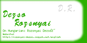 dezso rozsnyai business card